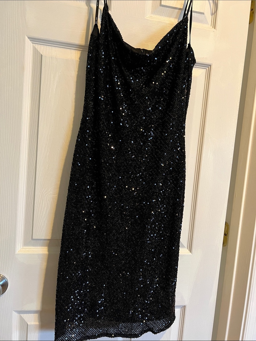 BCBG Paris Black Sequin Midi Dress